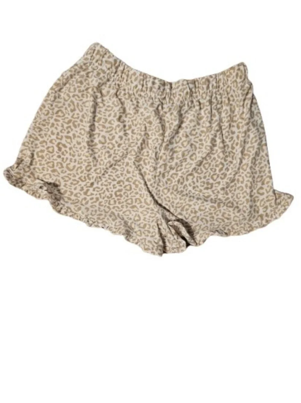 Soft 3 Piece beige leopard-print pajama set